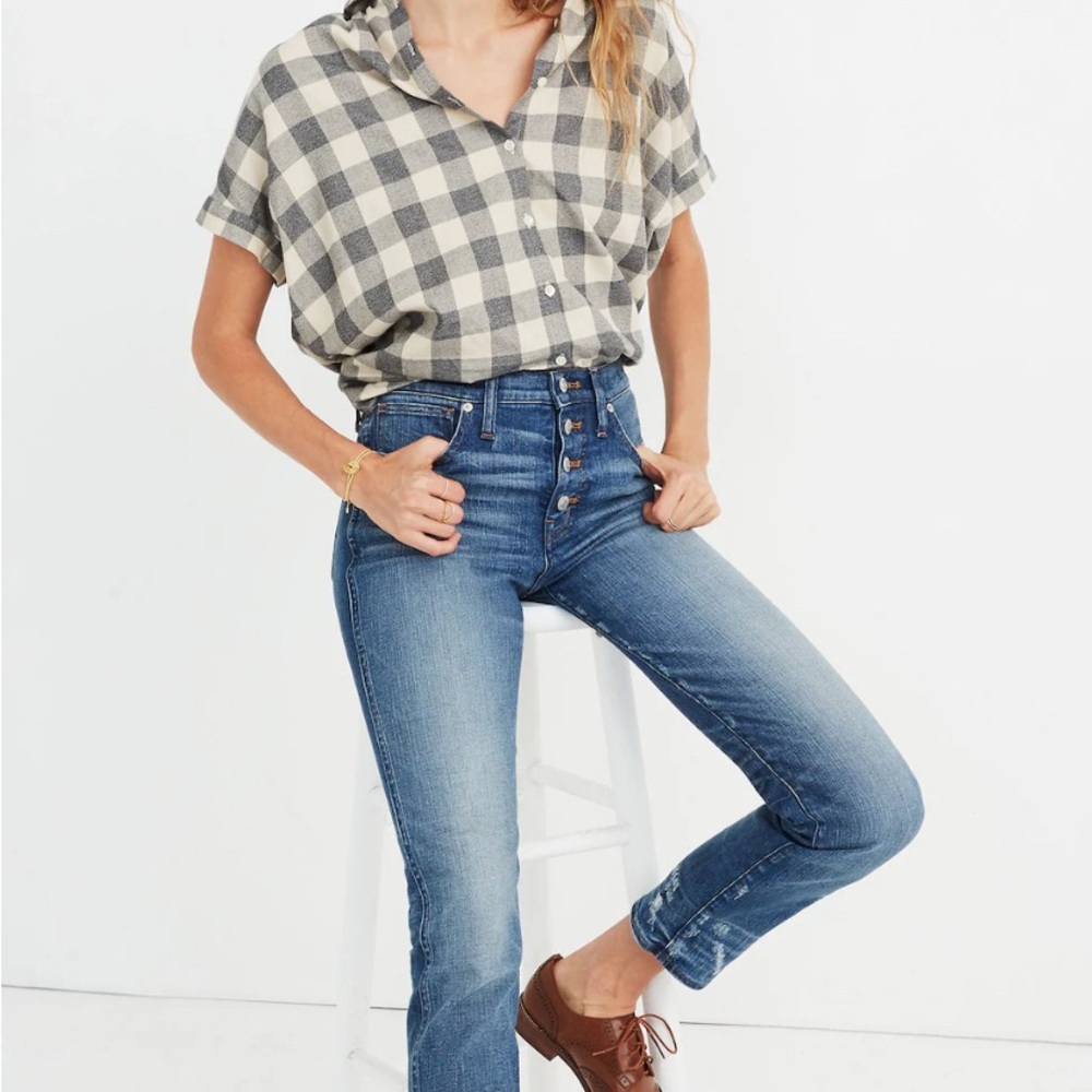 Madewell High Rise Slim Straight Blue Jeans size 28